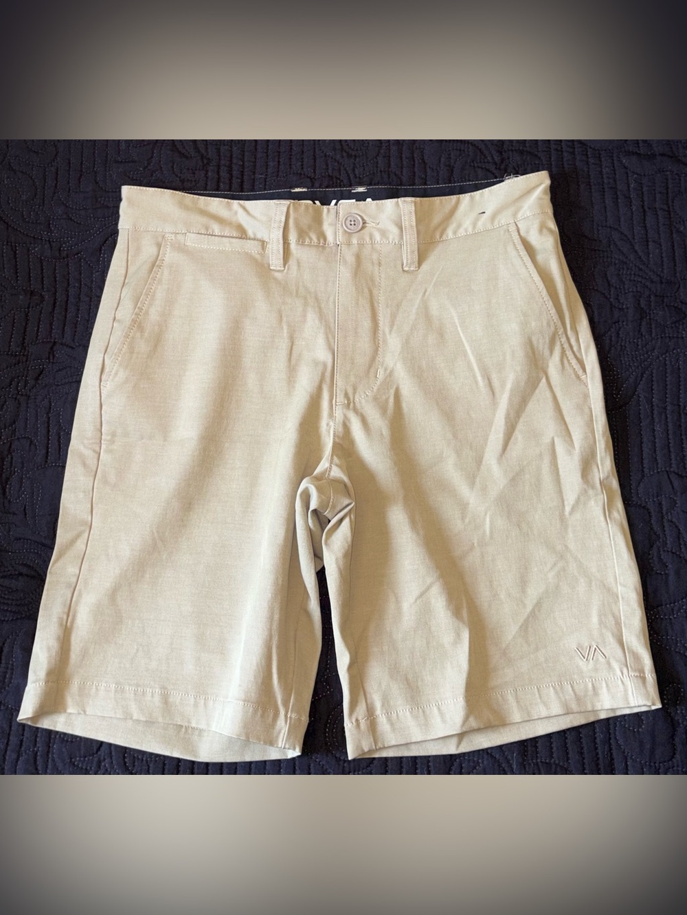 RVCA Men's Light Khaki Flat Front Shorts Size 28
